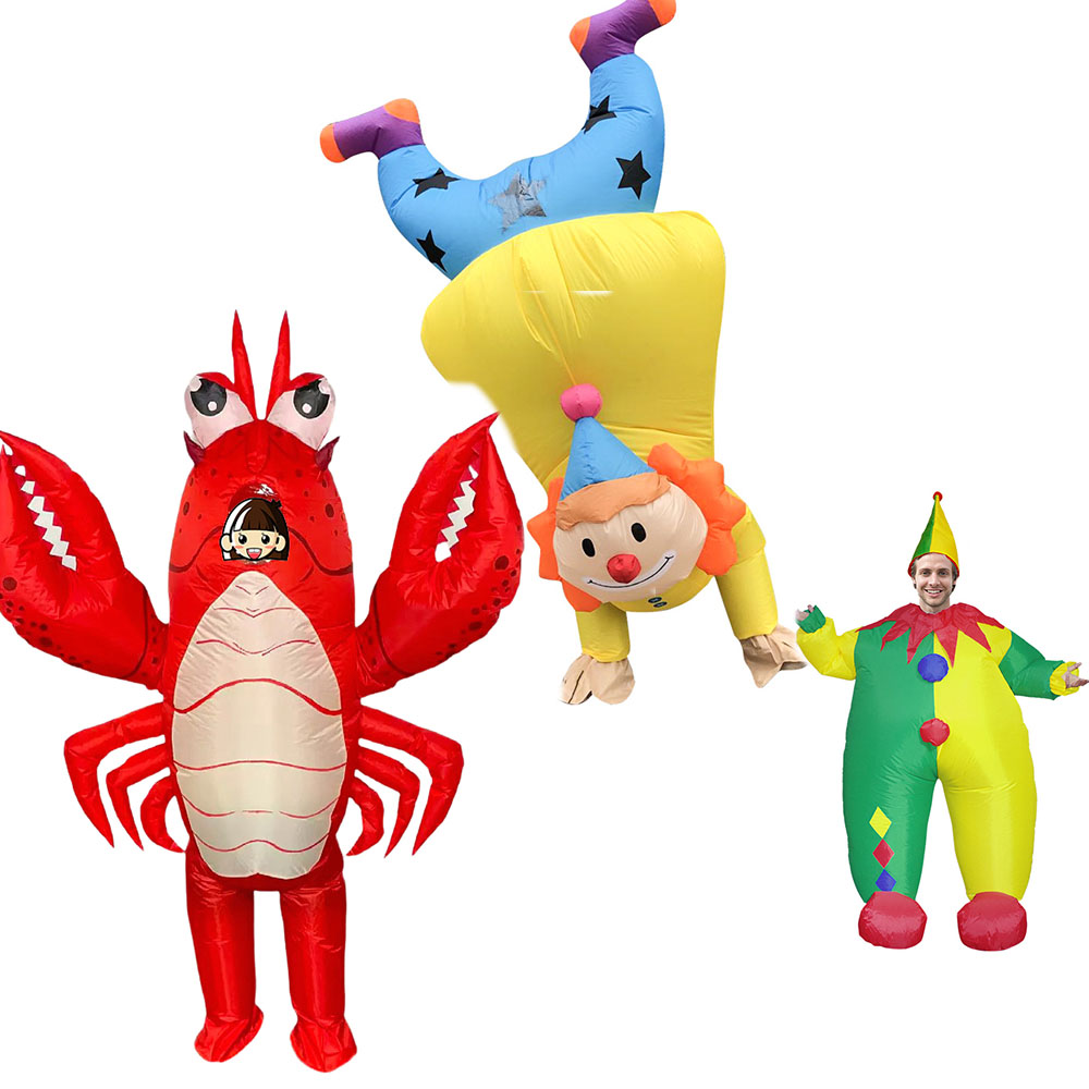 Suits - Aufblasbares Clown-Kostüm für Erwachsene, lustiges Clown-Maskottchen-Kostüm