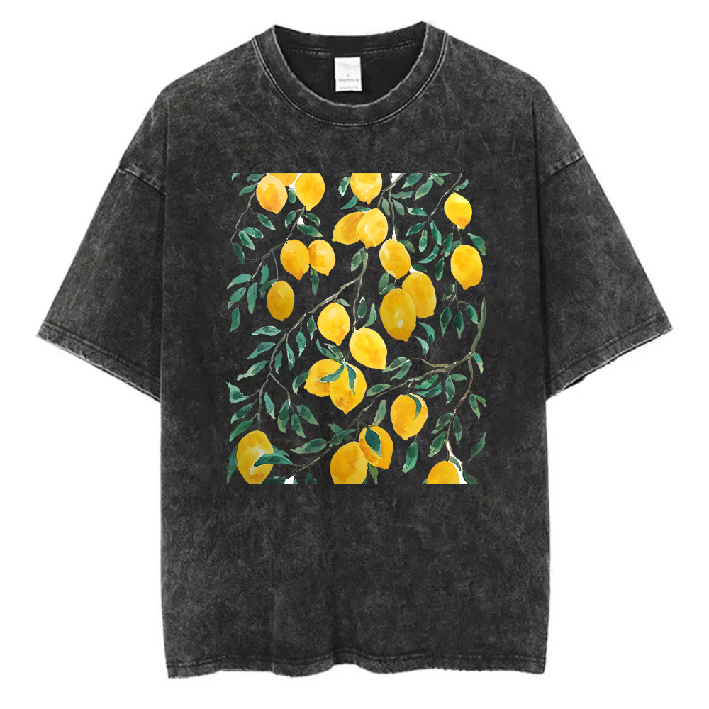 Acid Wash Vintage Graphic T Shirt - Vintage Gewaschenes Baumwoll-T-Shirt für Herren mit