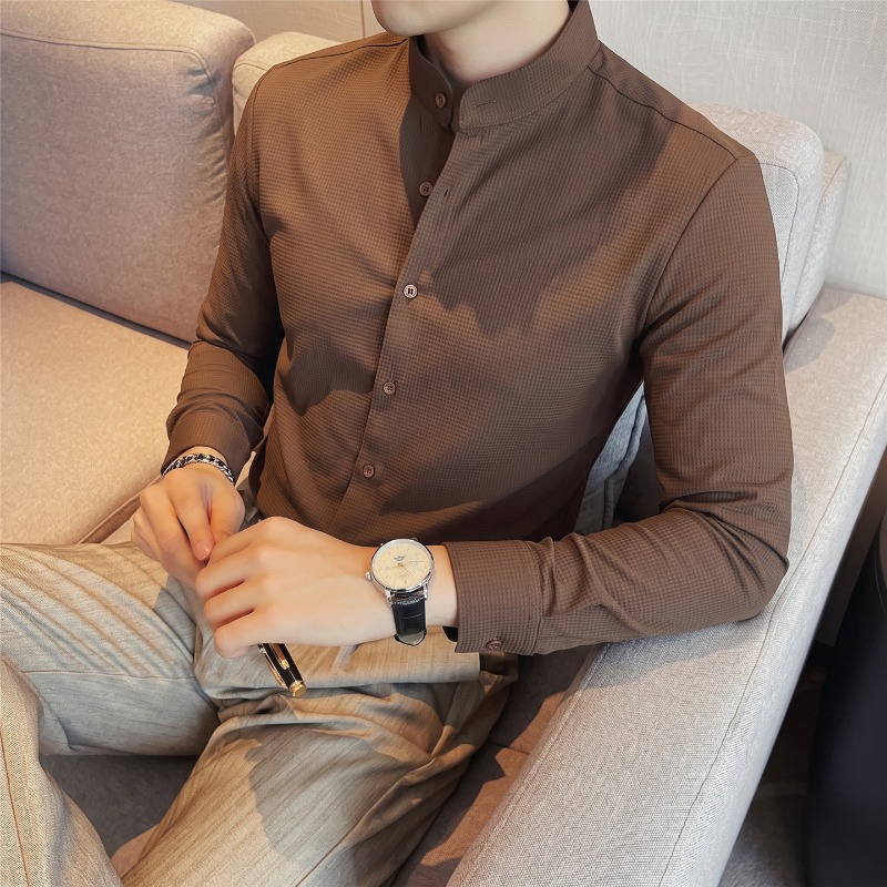 Herrenhemd mit Stehkragen, lan – Mandarin Collar Formal Shirt Slim Fit Bewertung und Preis