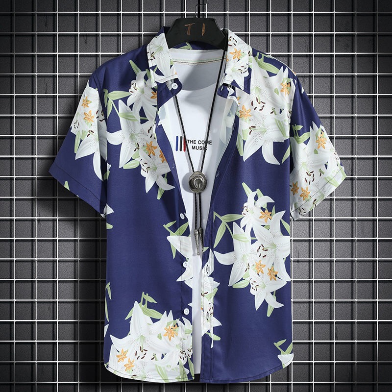 Hawaii-Strandhemden. Kurzarm-F – Vintage Hawaiian Floral Shirt Bewertung und Preis