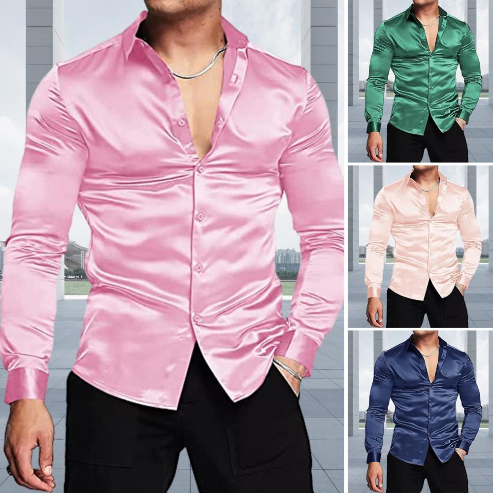 Rosa Seide Satin Luxus Kleid H – Mens Satin Silk Dress Shirt Bewertung und Preis